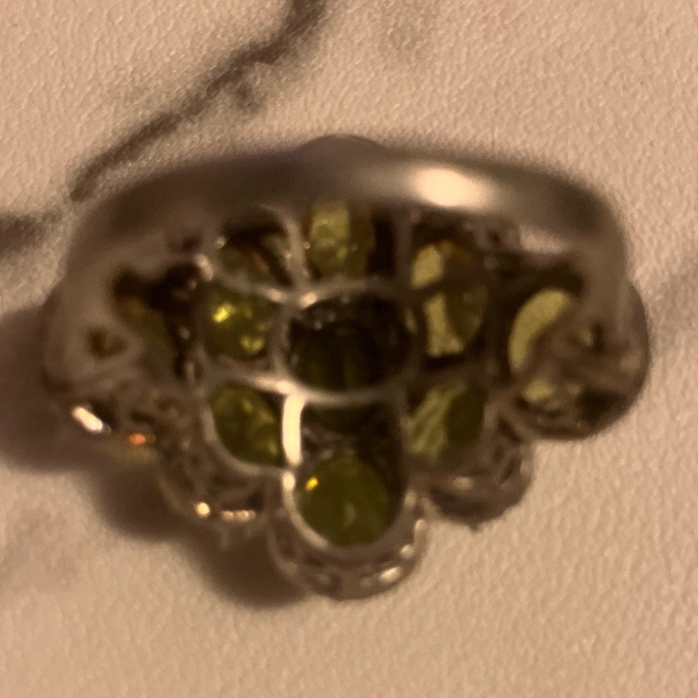 Exquisite925💚&14kGreen Peridot Ring!Size8aprox Era1890 - Picture 6 of 16